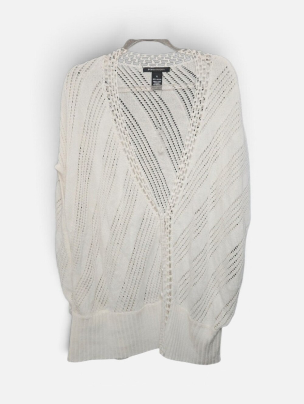 BCBG Max Azria Knit Cardigan Ivory Lagen Cottagecore Vest Woman Size XL NEW